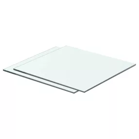 2 db átlátszó üveg paneles polc 40 x 30 cm