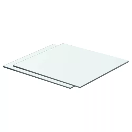 2 db átlátszó üveg paneles polc 40 x 30 cm