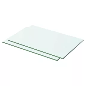 2 db átlátszó üveg paneles polc 50 x 25 cm