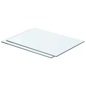 2 db átlátszó üveg paneles polc 50 x 30 cm