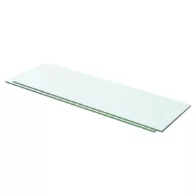 2 db átlátszó üveg paneles polc 60 x 15 cm