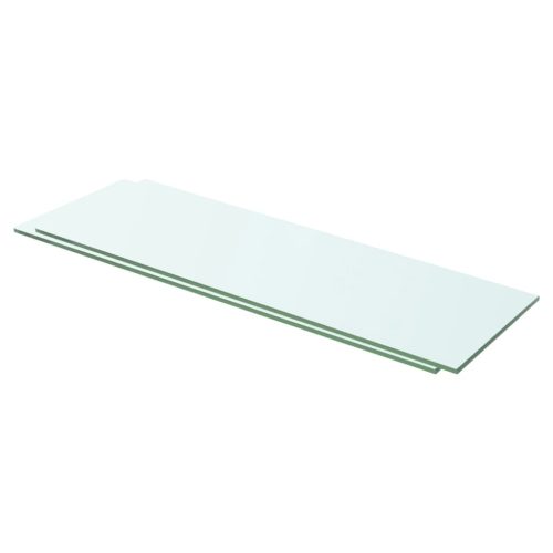 2 db átlátszó üveg paneles polc 60 x 15 cm