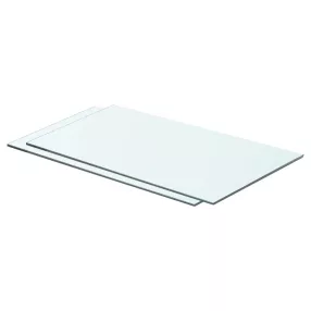 2 db átlátszó üveg paneles polc 60 x 30 cm