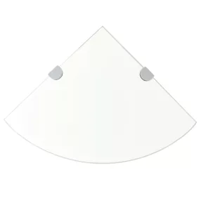 2 db átlátszó üveg sarokpolc krómtartóval 35 x 35 cm