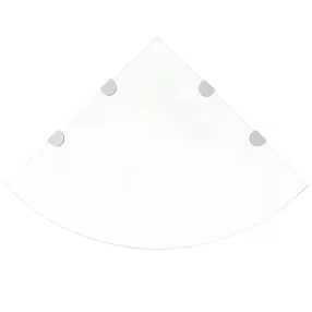 2 db átlátszó üveg sarokpolc krómtartóval 45 x 45 cm