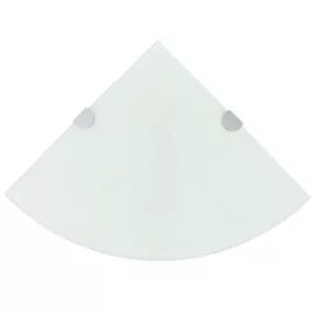 2 db fehér üveg sarokpolc krómtartóval 25 x 25 cm