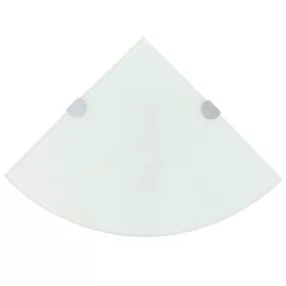 2 db fehér üveg sarokpolc krómtartóval 35 x 35 cm