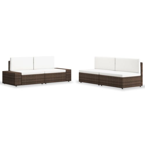 4 részes barna polyrattan kerti ülőgarnitúra