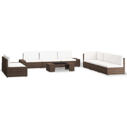 9 részes barna polyrattan kerti ülőgarnitúra
