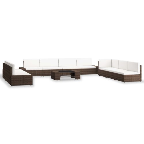 10 részes barna polyrattan kerti ülőgarnitúra