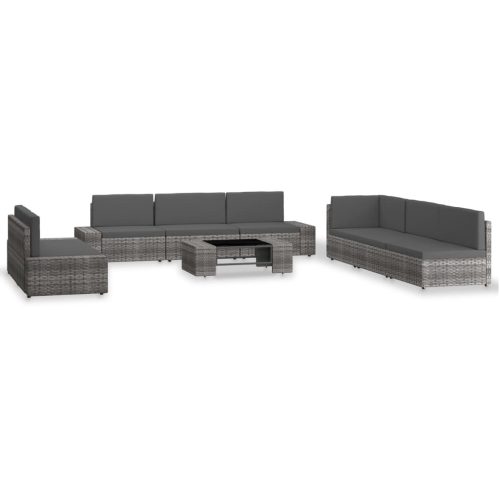 9 részes szürke polyrattan kerti ülőgarnitúra