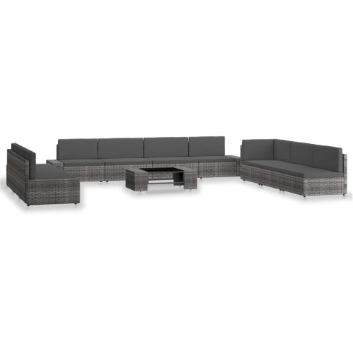 10 részes szürke polyrattan kerti ülőgarnitúra