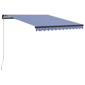   vidaXL kék és fehér kézzel kihúzható napellenző 300 x 250 cm