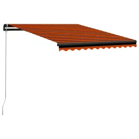   vidaXL narancssárga és barna kézzel kihúzható napellenző 350 x 250 cm