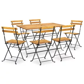   7 részes összecsukható kültéri tömör akácfa étkezőszett