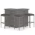 4 részes szürke polyrattan kerti bárszett párnával