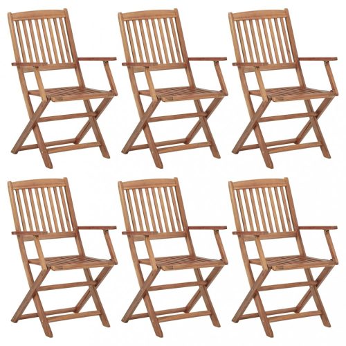 6 db összecsukható tömör akácfa kerti szék