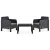3 részes antracit PP rattan kerti bútorgarnitúra párnákkal