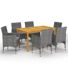 7 részes szürke kerti étkezőgarnitúra