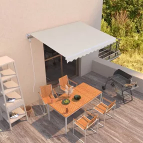   vidaXL krémszínű kézzel kihúzható napellenző 350 x 250 cm