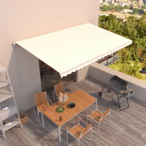   vidaXL krémszínű kézzel kihúzható napellenző 500 x 350 cm