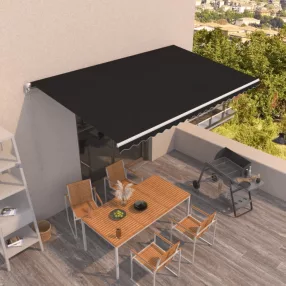   vidaXL antracitszürke kézzel kihúzható napellenző 500 x 350 cm