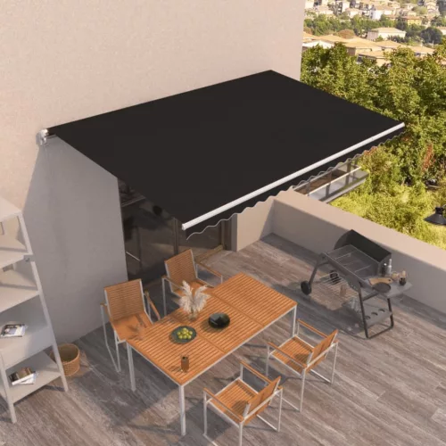vidaXL antracitszürke kézzel kihúzható napellenző 500 x 350 cm