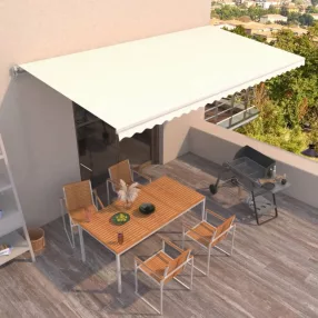 vidaXL krémszínű kézi napellenző 600 x 350 cm