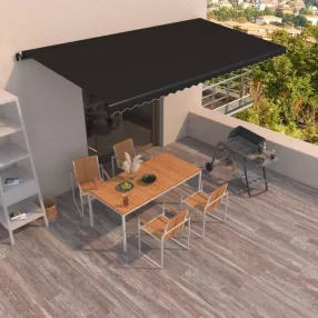   vidaXL antracitszürke kézzel kihúzható napellenző 600 x 350 cm