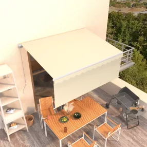   vidaXL krémszínű kézzel kihúzható napellenző redőnnyel 3 x 2,5 m  