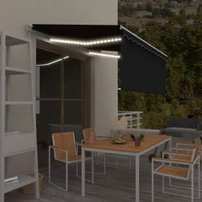   vidaXL antracitszürke kihúzható LED-es napellenző redőnnyel 3,5x2,5 m  