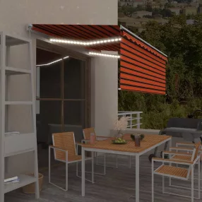   vidaXL narancssárga-barna LED-es napellenző redőnnyel 3,5 x 2,5 m  