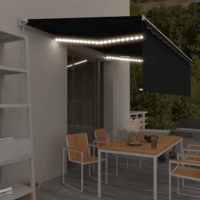   vidaXL antracitszürke kézzel kihúzható napellenző redőnnyel 5 x 3m