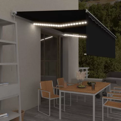 vidaXL antracitszürke kézzel kihúzható napellenző redőnnyel 5 x 3m