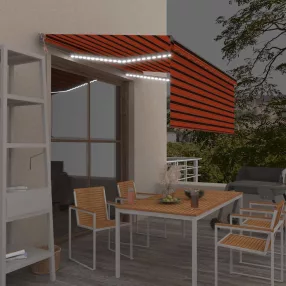   vidaXL automata redőnyös, LED-es, szélérzékelős napellenző 3,5x2,5 m