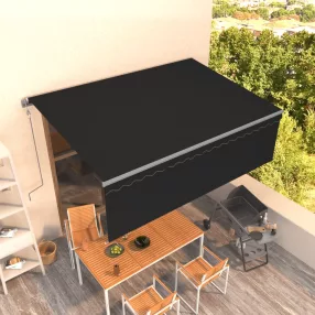  vidaXL antracitszürke automata napellenző redőnnyel 4 x 3 m  