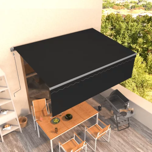vidaXL antracitszürke automata napellenző redőnnyel 4 x 3 m  