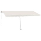 krémszínű kézzel kihúzható póznás napellenző 500 x 300 cm