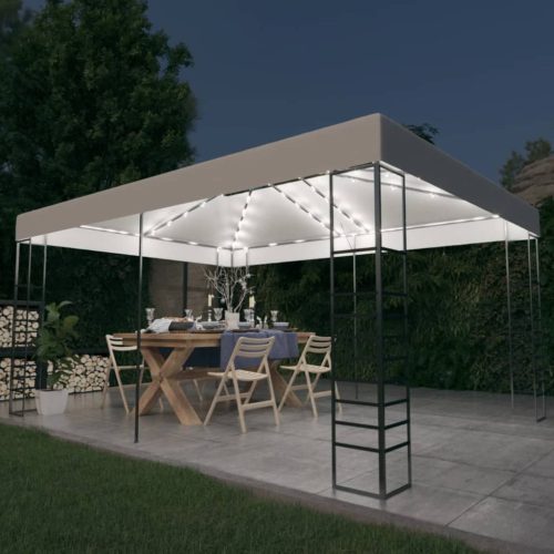 fehér pavilon LED fényfüzérrel 4 x 3 x 2,7 m