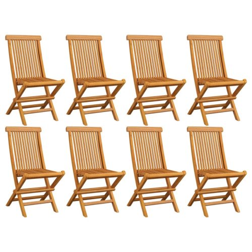 8 db összecsukható tömör tíkfa kerti szék