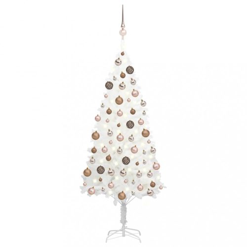 vidaXL fehér műkarácsonyfa LED-ekkel és gömbszettel 120 cm 