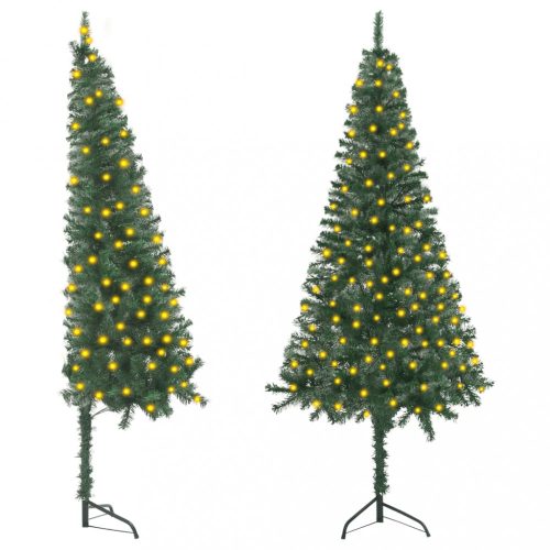 vidaXL zöld PVC sarok műkarácsonyfa LED-ekkel 150 cm