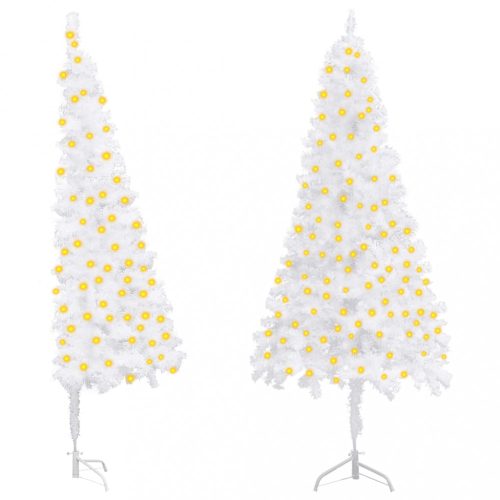vidaXL fehér PVC sarok műkarácsonyfa LED-ekkel 150 cm