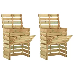   2 db lécezett impregnált fenyőfa kerti komposztáló 80x50x100 cm