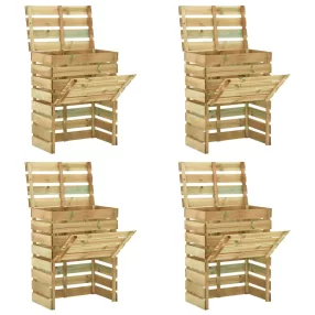   4 db lécezett impregnált fenyőfa kerti komposztáló 80x50x100 cm