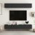 4 db fekete szerelt fa TV-szekrény 100 x 30 x 30 cm