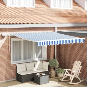 vidaXL Behúzható napellenző Kék és Fehér 350 x 250 cm