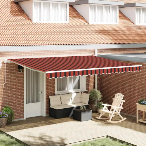 vidaXL Behúzható napellenző Narancs és Barna 450 × 300 cm