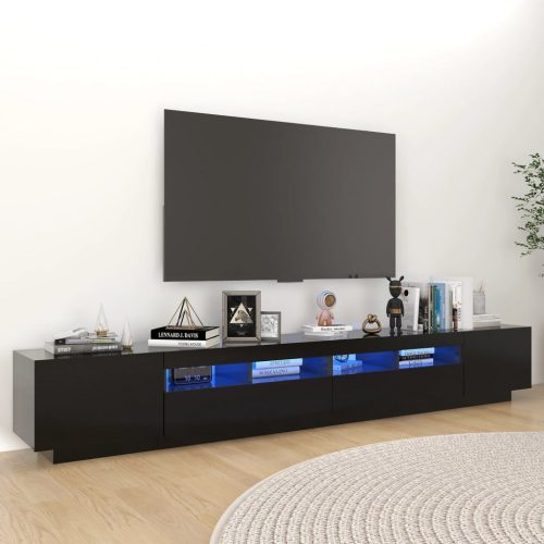 Fekete TV-szekrény LED-lámpákkal 260 x 35 x 40 cm