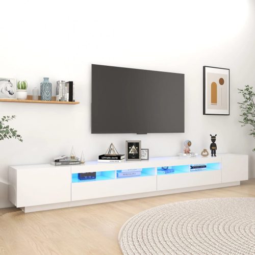 Fehér TV-szekrény LED-lámpákkal 300 x 35 x 40 cm